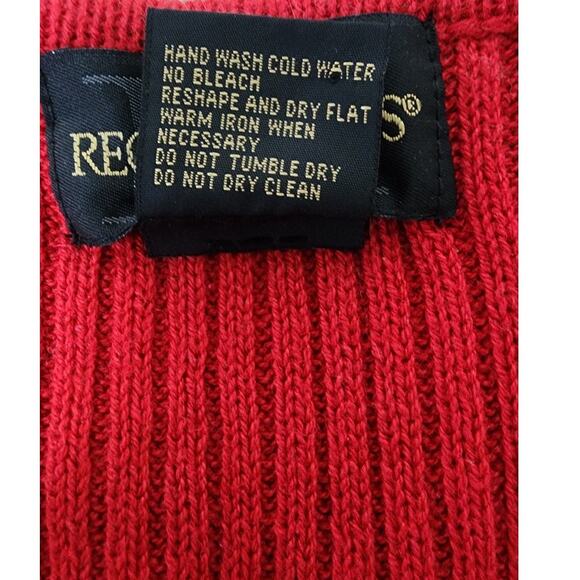 VTG 90's Requirements Red Zip Up Nordic Knit Sweater Vest Womens Size Medium - Picture 8 of 8